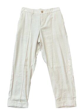 A NEW DAY Womens High-Rise Slim Fit Effortless Pintuck Ankle Pants Size 10 Cream